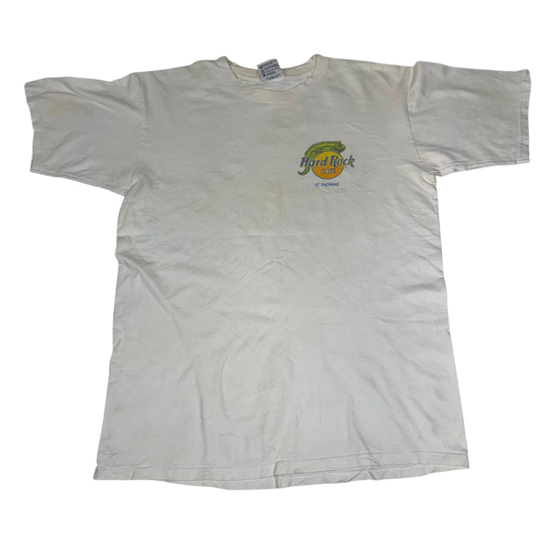 Hard Rock Cafe St. Thomas Iguana Graphic T-Shirt White Size L