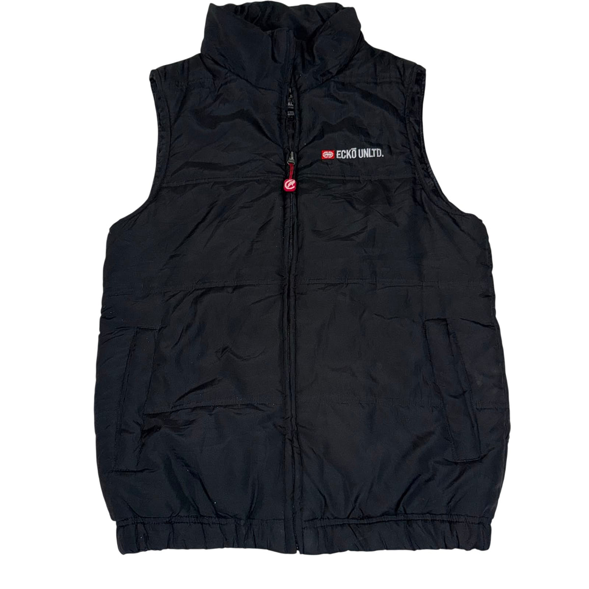 Ecko Unltd Puffer Gilet Black Quilted Rhino Logo Sleeveless Vest Size S