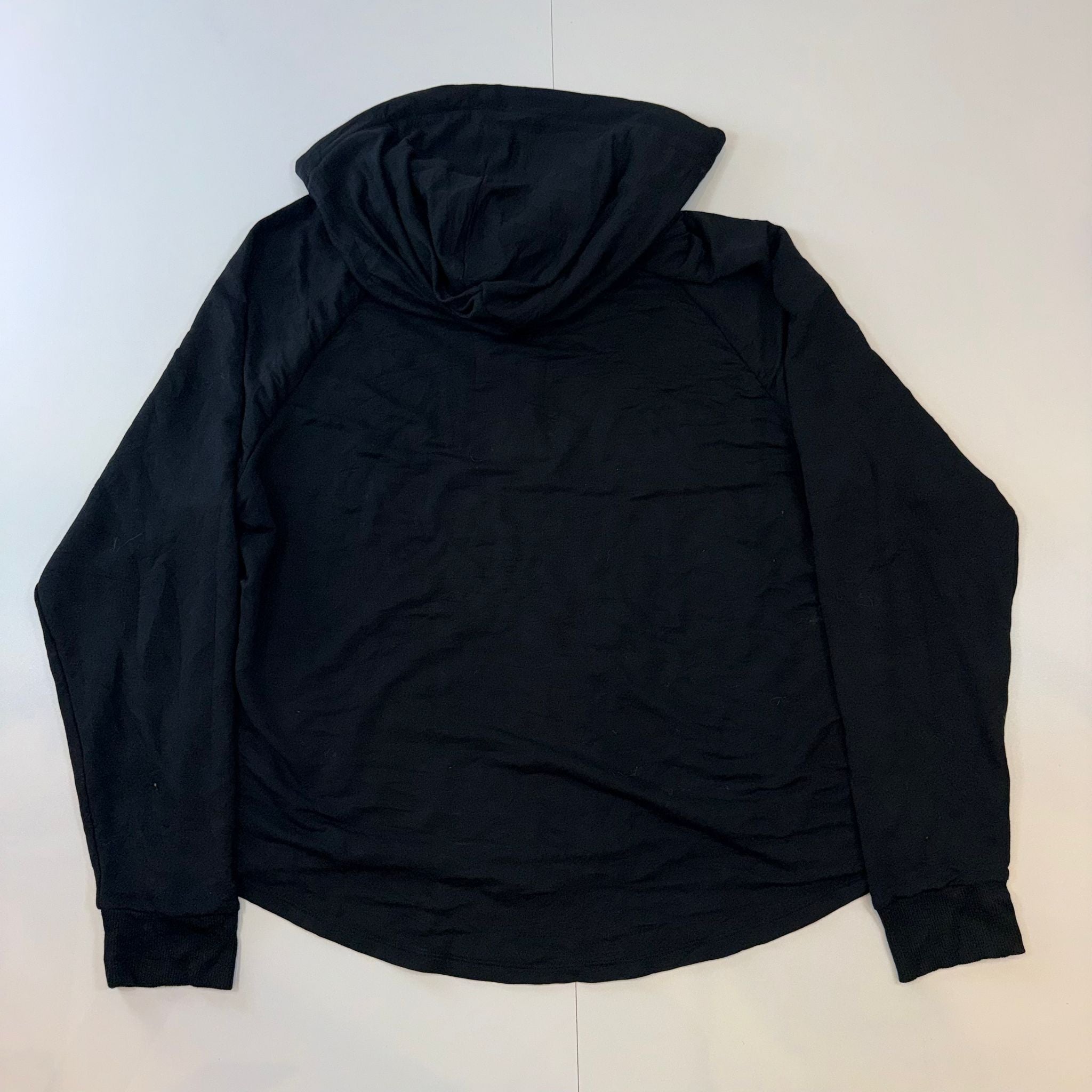 Lauren Ralph Lauren LRL Black Half Zip Hoodie XL Women's Gold Zip Lightweight Pullover