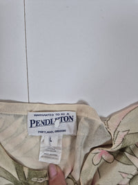 Pendleton Silk Blend Floral Button Cardigan Sage Green Size L Womens