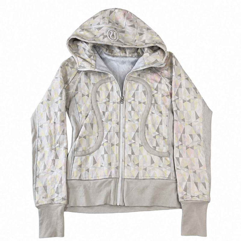 Lululemon Scuba Full-Zip Hoodie — Pastel Geometric Print Size UK 8-10