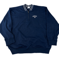Vintage Reebok Classics Quarter Zip Sweatshirt Navy Blue Big Logo Spell Out 2XL Y2K