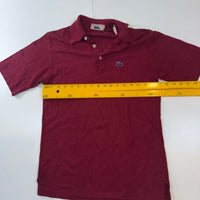 Vintage Chemise Lacoste Burgundy Polo Shirt Men's Medium M Red Croc Short Sleeve Made in France