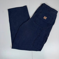 Carhartt Dungaree Fit Carpenter Trousers Navy Blue Size 34