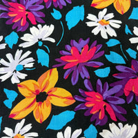 Notations Vintage 90s Floral Short Sleeve Blouse Black Multicolour Womens UK 16(L/XL)