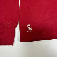 Rugby Ralph Lauren Shirt Mens Size M Red Navy Skull Long Sleeve Cotton 2004