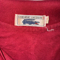 Vintage Chemise Lacoste Burgundy Polo Shirt Men's Medium M Red Croc Short Sleeve Made in France