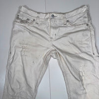 Rock Revival Aymeline Embroidered Skinny Jeans White Distressed 31