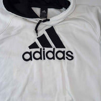Adidas White Big Logo Pullover Hoodie, Men's 2XL