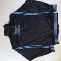 Adidas Originals Black Blue Track Jacket XXL Trefoil Full Zip Y2K Retro Oversized