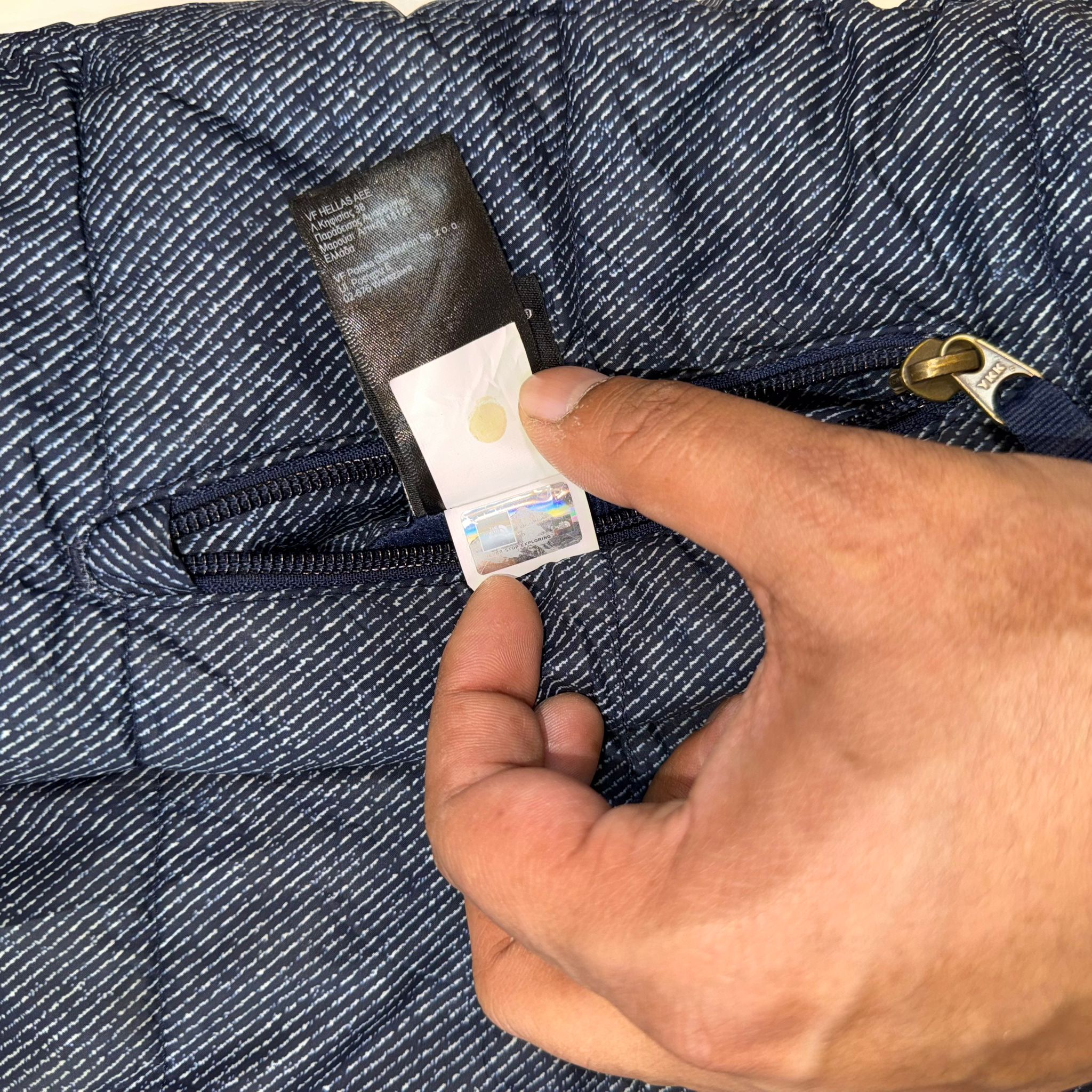 The North Face Reversible Sherpa Fleece Puffer Jacket Boys LG 14/16 Navy Brown Winter Coat