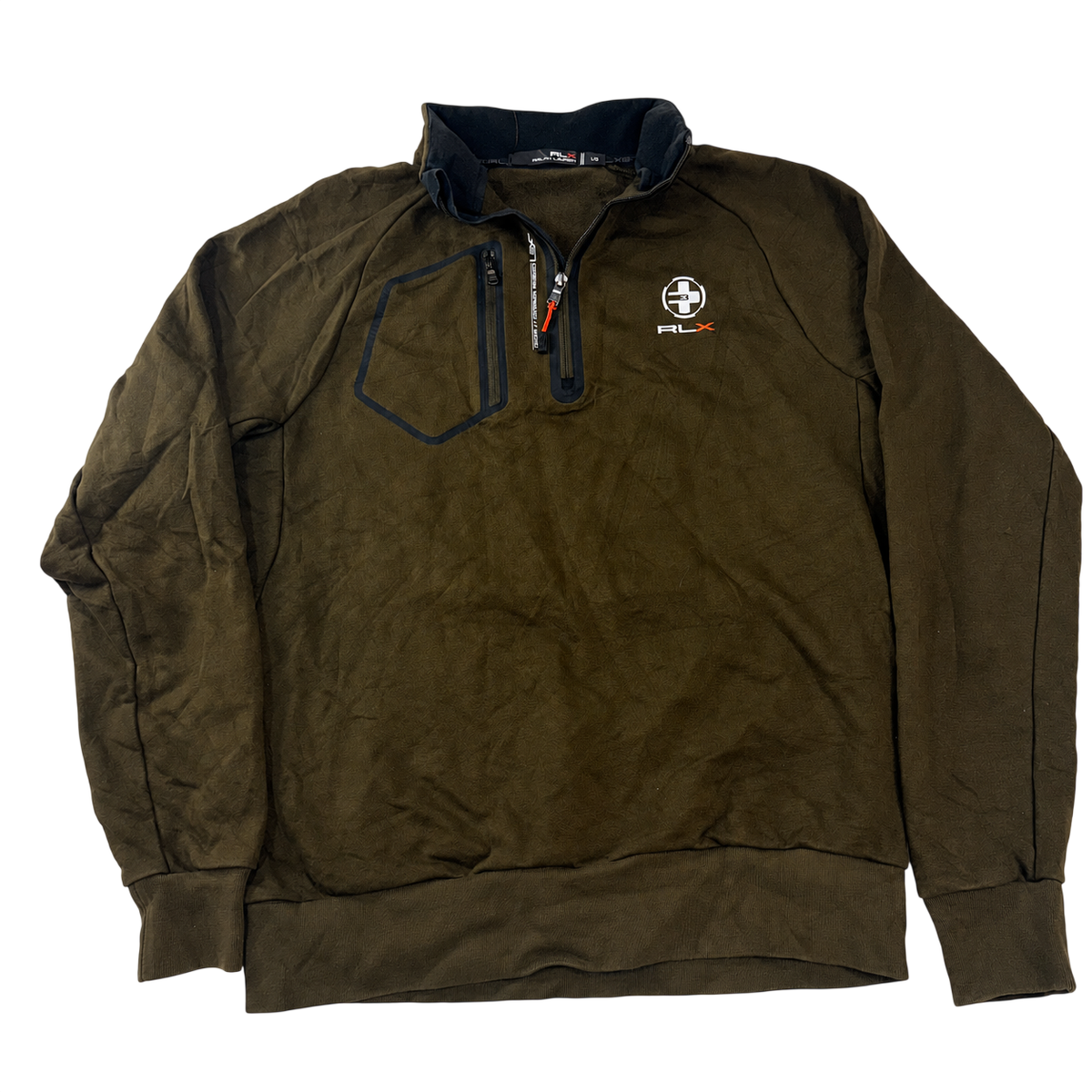 RLX Ralph Lauren Quarter Zip Performance Sweatshirt – Olive Green – Size Large (L/G)