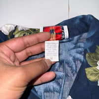 Pacific Legend Navy Hibiscus Hawaiian Shirt Made in Hawaii Cotton Size M