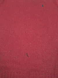 Polo Ralph Lauren Vintage 90s Lambswool V-Neck Jumper Red Navy Pony Mens Size L