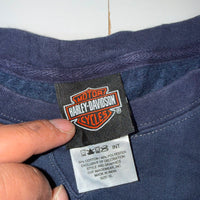 Harley-Davidson Women’s Blue Sweatshirt Top XL Embroidered Eagle Logo Drawstring Hem