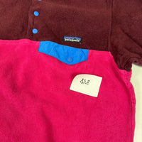 Patagonia Synchilla Snap-T Fleece Pullover Womens M Burgundy Pink Colour Block