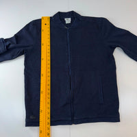Lacoste Full-Zip Mock Neck Sweatshirt (Track Top) — Heathered Navy Blue, Size 5 (L)