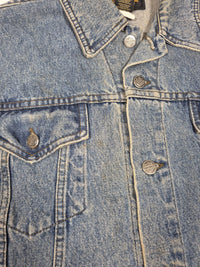 Harley-Davidson Vintage 90s Denim Vest Bar Shield Back Patch Biker Mens M