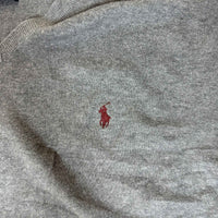 Polo Ralph Lauren V-Neck Jumper Grey Pima Cotton Mens Size L