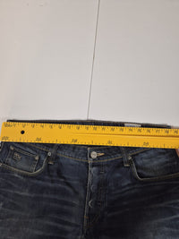 G-Star Raw 3301 Denim Shorts Dark Wash Straight Cut Size 36