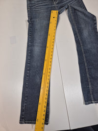 Cato Bootcut Jeans Embroidered Rhinestone Pockets Blue Denim Y2K Size UK 8-10