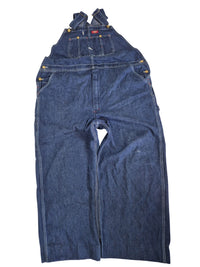 Dickies Blue Denim Bib Overalls Cropped Workwear Adjustable Strap Size 2XL