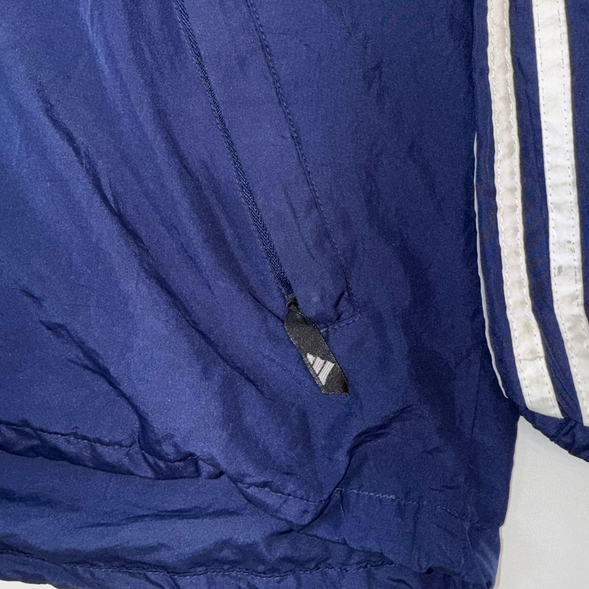 Vintage Adidas Blue Pullover Windbreaker Jacket Hooded
