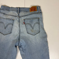 Levi's Cropped Straight Leg Jeans Light Wash Denim Side Vent Ankle Size US 8(UK 10/12)