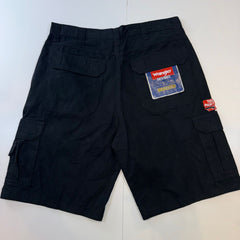 Wrangler Originals Cargo Shorts Black Mens W34 Utility Workwear Combat Shorts