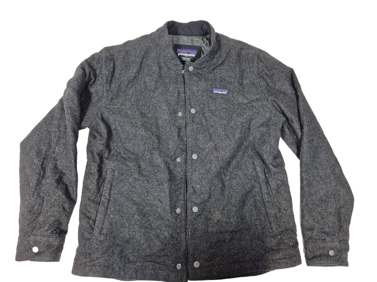Patagonia Wool Blend Insulated Snap Jacket Charcoal Grey Mens Size M