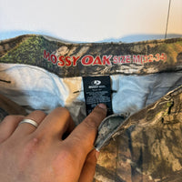 Mossy Oak Camo Hunting Trousers Drawstring Cuff Zip Pocket Size M
