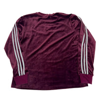 Adidas Originals Womens Velour Sweatshirt 3 Stripe Maroon Size M