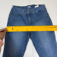 Lee Riders Jeans Womens W28 Blue Wash Cropped Straight Leg Stretch Denim
