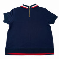 Tommy Hilfiger Women's Short Sleeve Zip-Back Polo Top – Size L