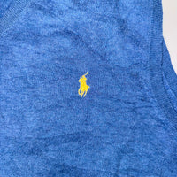 Polo Ralph Lauren Sweater Vest Blue Pima Cotton V-Neck Mens Size L