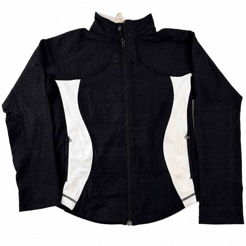 Lululemon Cropped Zip-Up Track Jacket with Motivational Print (Size 10)