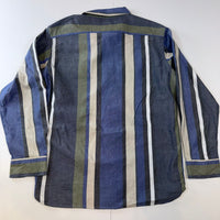 Levi’s Relaxed Fit Striped Button-Up Shirt Men’s Small Blue Green Long Sleeve Casual