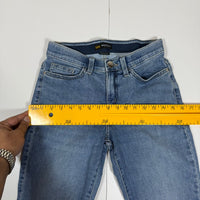 Lee Regular Fit Mid Rise Straight Leg Jeans Flex Motion Stretch Blue Size 2 Medium