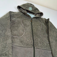 Lululemon Scuba Hoodie Graphic Print Olive Grey Zip Up Size S