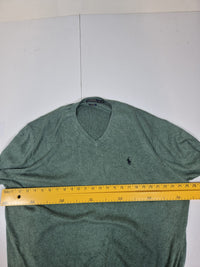 Polo Ralph Lauren V-Neck Jumper Pima Cotton Sage Green Size XXL
