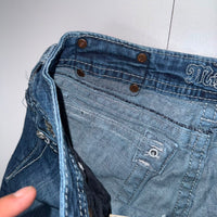 Miss Me Embellished Bootcut Jeans Blue Crystal Pockets Distressed 29