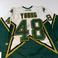Vintage CCM Dallas Stars Steve Young #48 Autographed Jersey (Adult Large, Made in Canada)