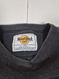 Hard Rock Cafe New York Sweatshirt Faded Black Embroidered Logo Size L