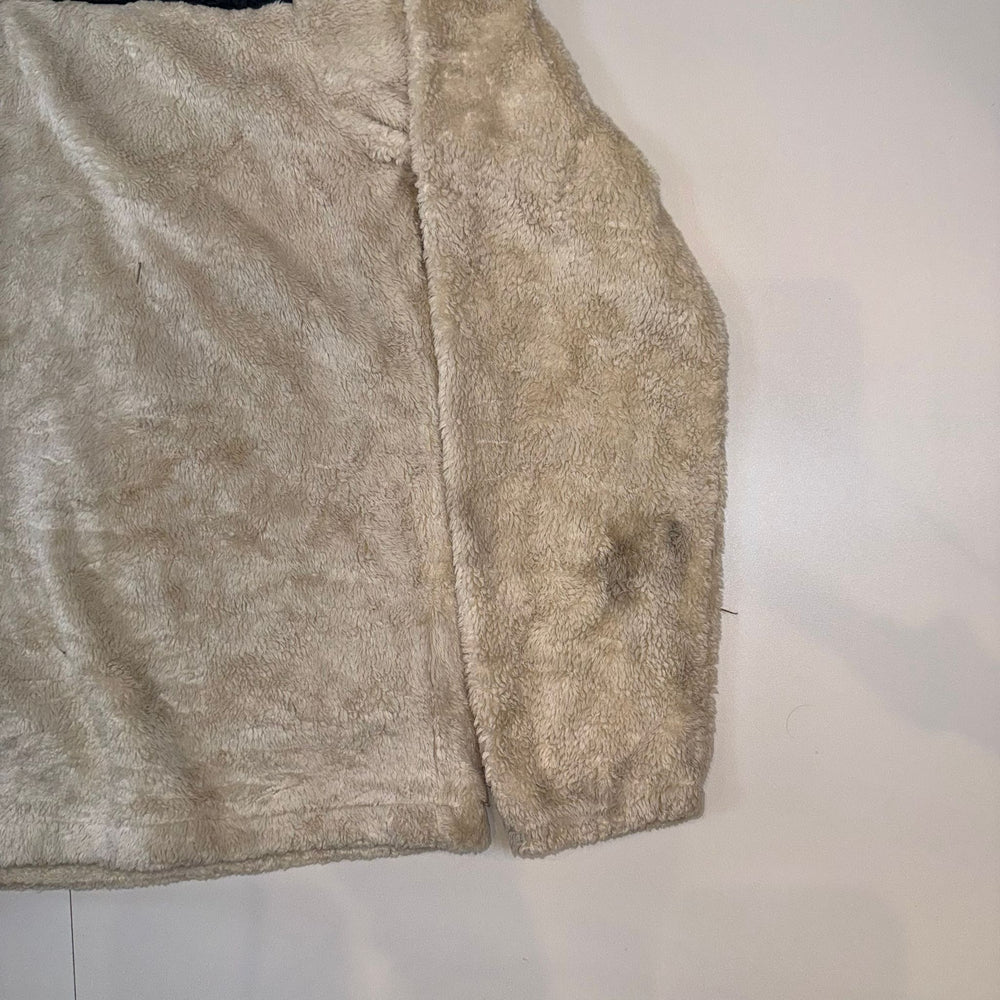The North Face Girls Sherpa Fleece Pullover Jacket Cream Beige Black Logo Size L/G (14/16)