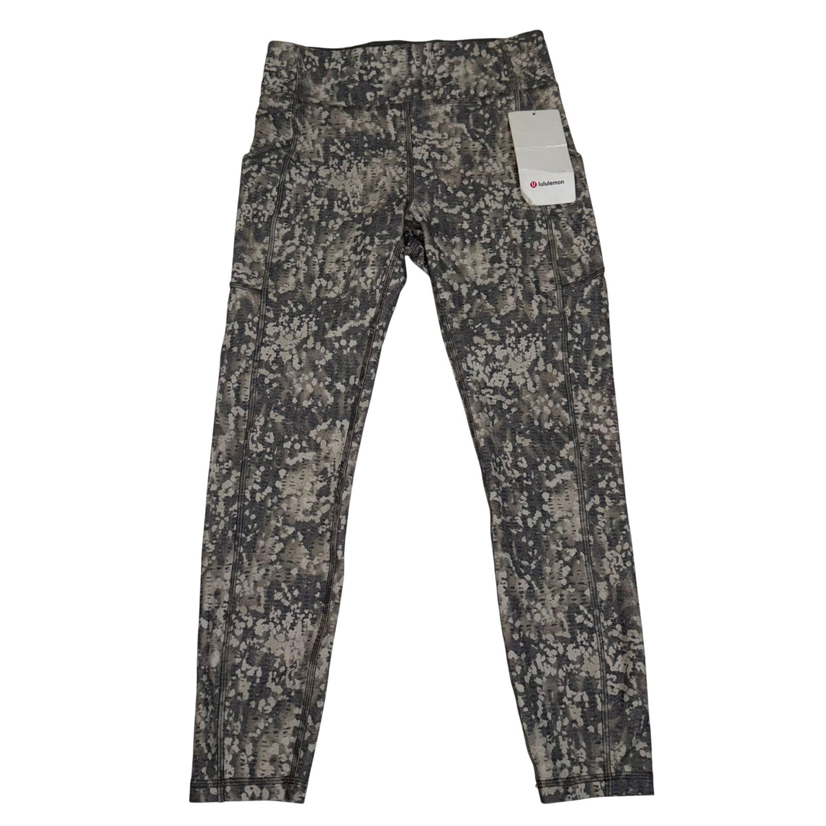 Lululemon Invigorate HR Tight 25 Leggings Grey Print Size 8