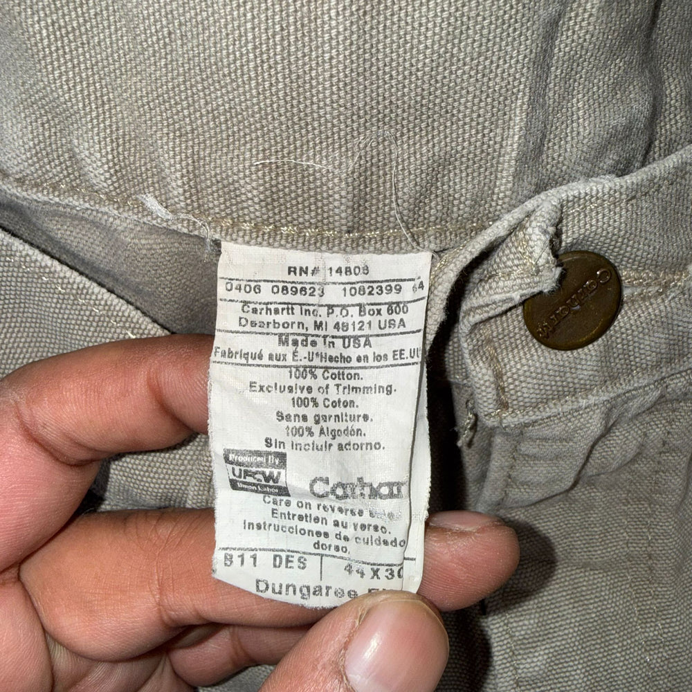 Carhartt Dungaree Work Shorts – Beige/Grey – W44 – Made in USA