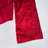 Harley-Davidson Satin Fitted Shirt Embroidered Cuffs Red Size L