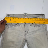 True Religion Skinny Jeans Stone Grey Contrast Stitch Denim Size 32