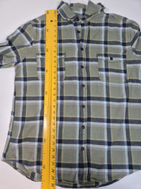 Mossimo Supply Co Flannel Shirt Olive Green Check Chest Pockets Size XL