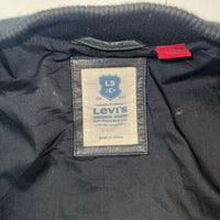 Levi’s Black Leather Bomber Jacket XL Genuine Leather Zip MA-1 Style